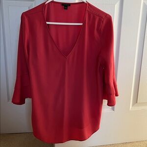 Ann Taylor VNeck Blouse with Ruffled Sleeves
